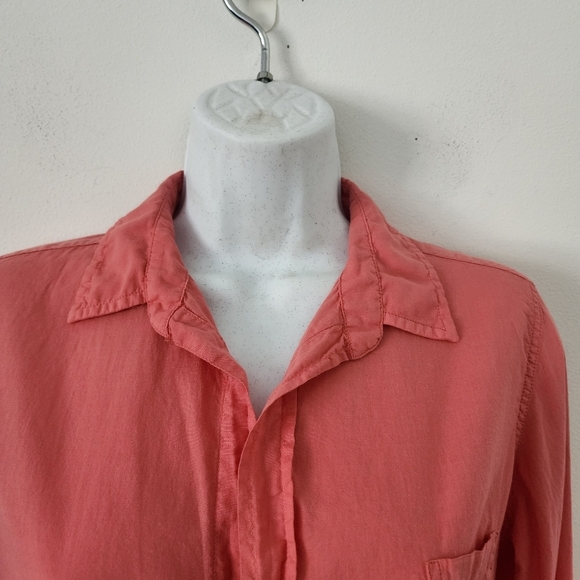 Frank & Eileen Barry Button Up Top In Famous Denim Grapefruit Size XS - Picture 8 of 15